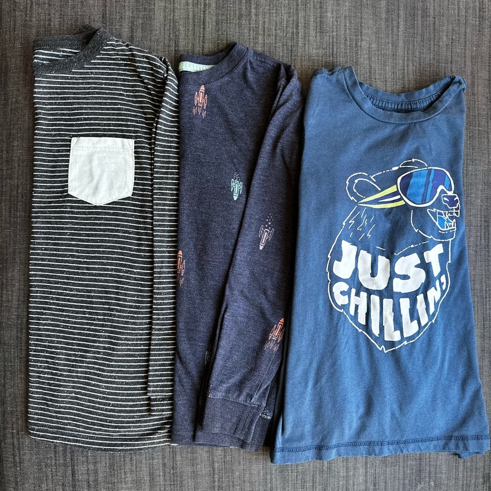 Long Sleeve Shirts, Bundle of 3. Size 6/7